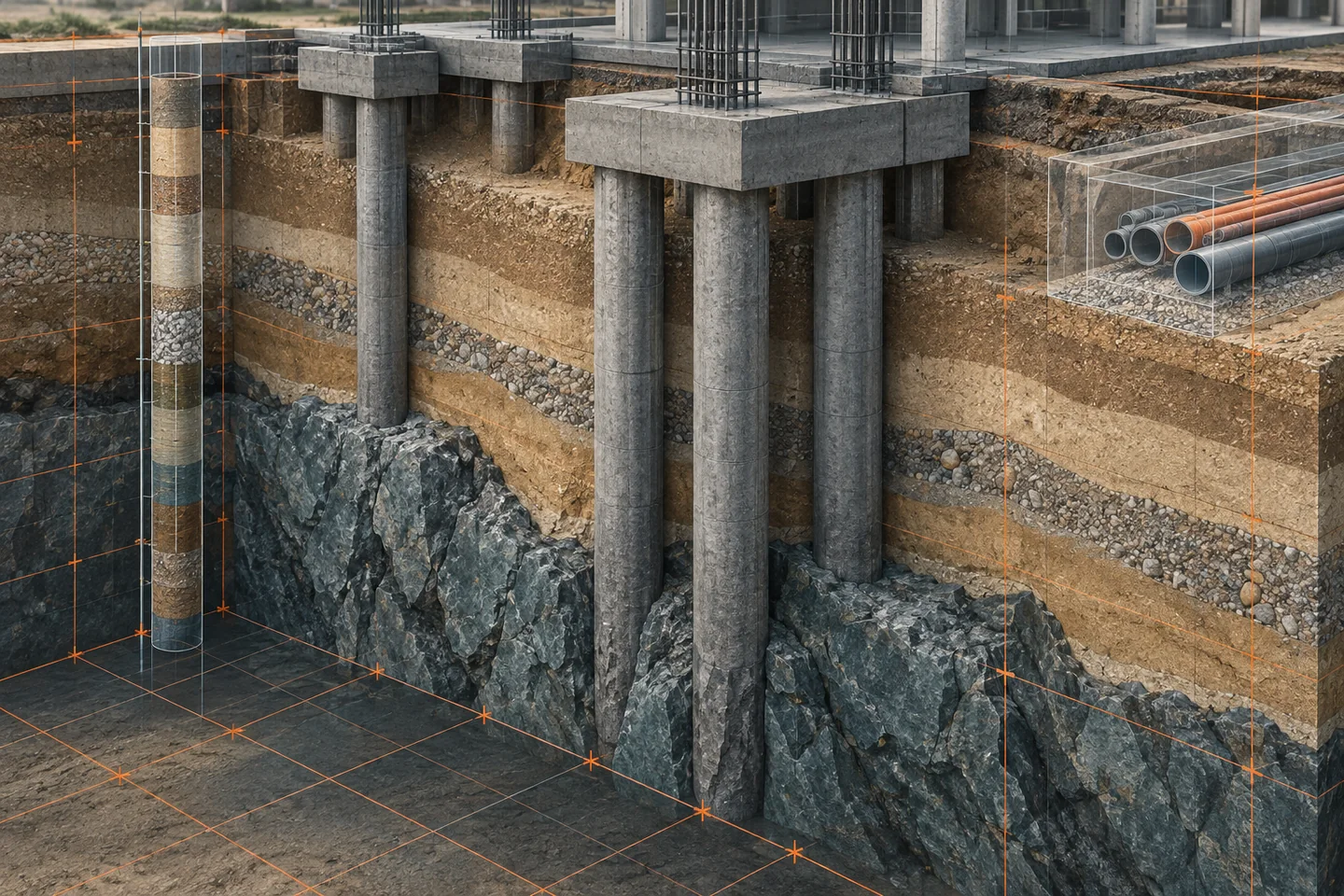 Conceptual BIM visualization for foundations geotechnical model interface